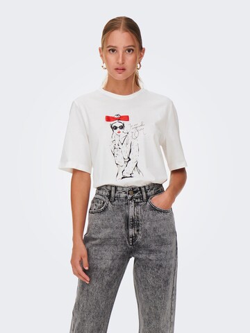 ONLY T-Shirt 'KAREN' in Weiß: Vorderseite