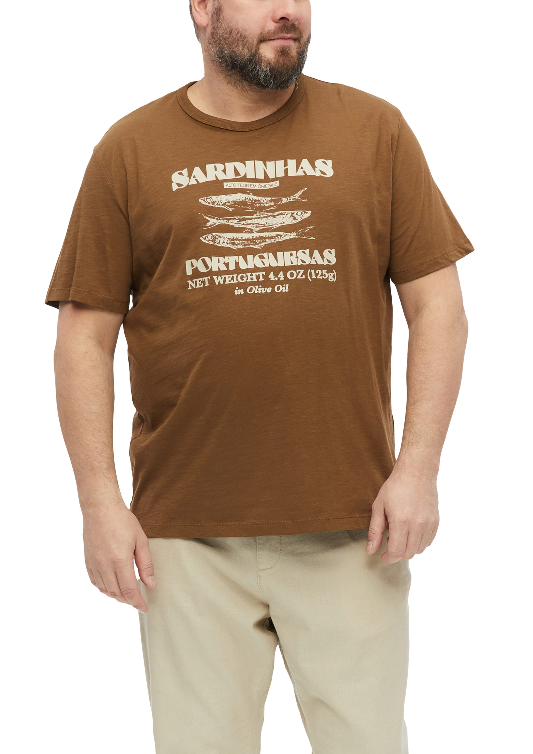 s.Oliver Men Big Sizes T-Shirt in Braun