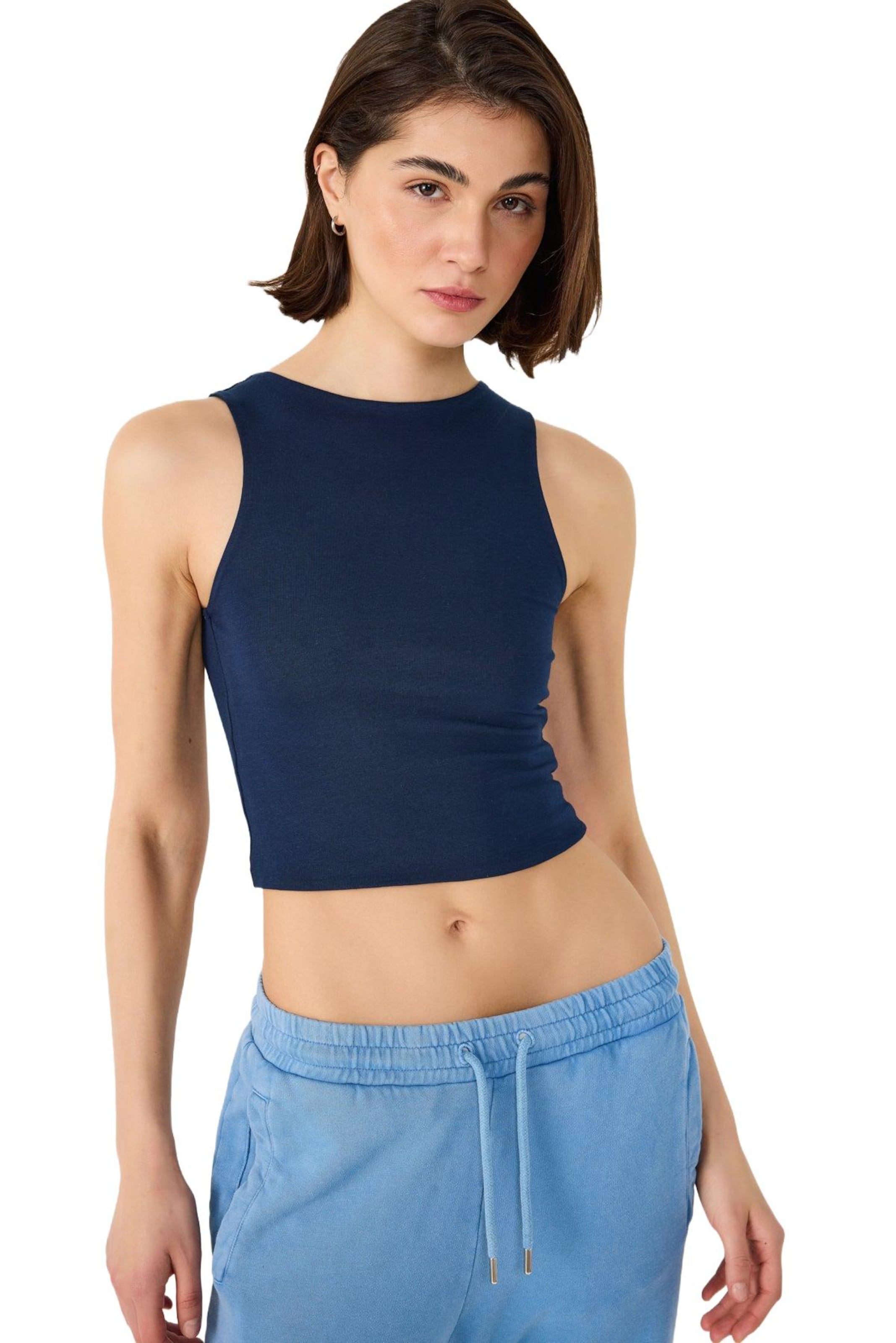 No Matter What Top in Blue: front