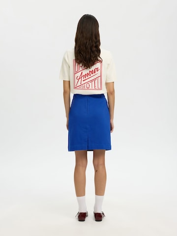 Jupe 'SLFHotel Amour' SELECTED en bleu