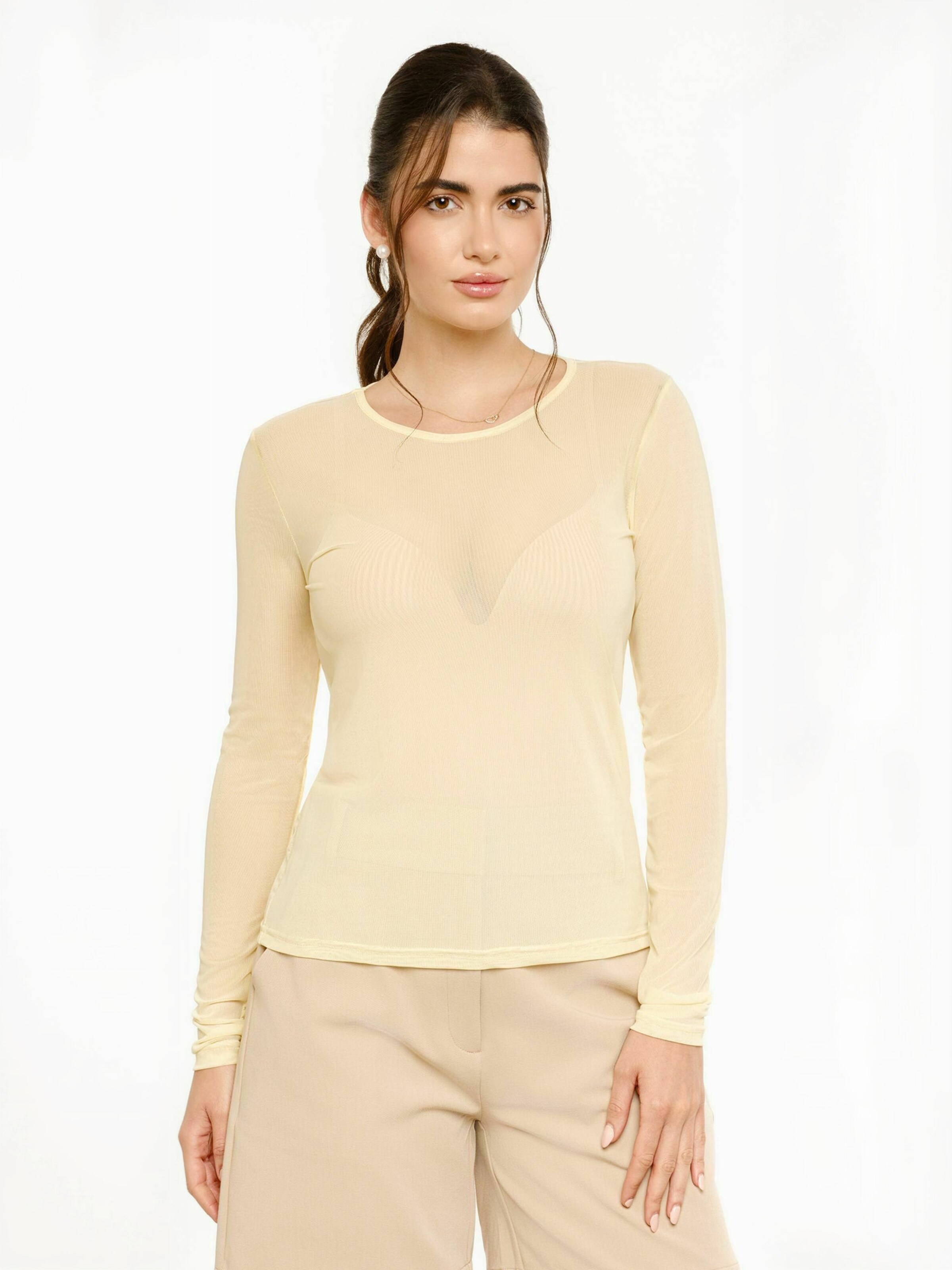Top ' MESH ' di Liberte Essentiel in giallo: frontale