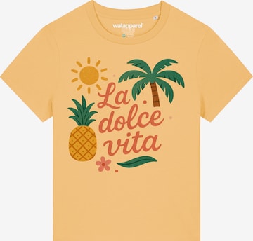 Watapparel T-Shirt 'La Dolce Vita' in Gelb: Vorderseite