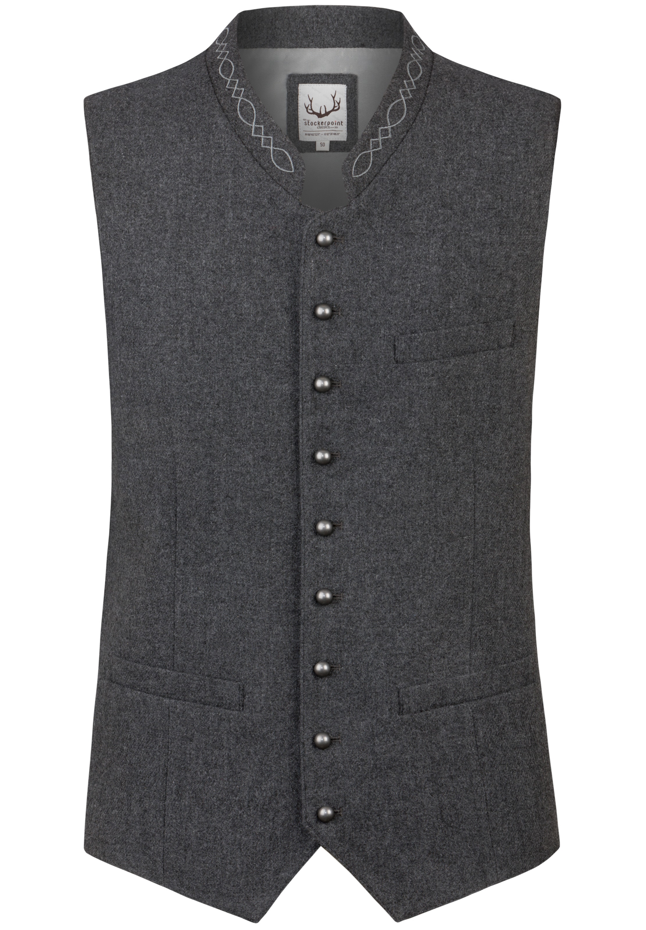 STOCKERPOINT Trachtenweste in Grau: Vorderseite