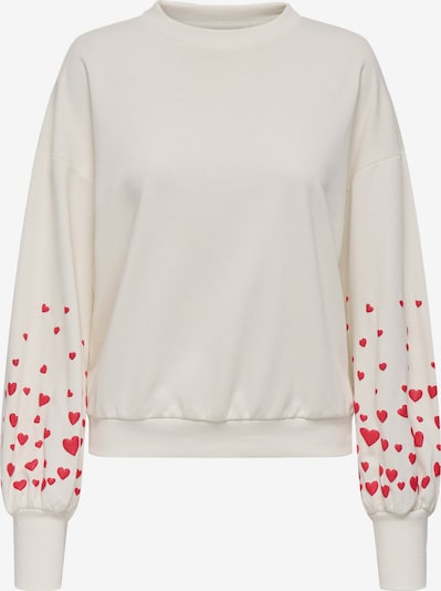 ONLY Sweater majica 'ONLBrooke' u jarko crvena / bijela, Pregled proizvoda