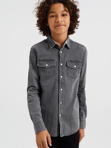 WE Fashion Slim fit Button Up Shirt in Grey