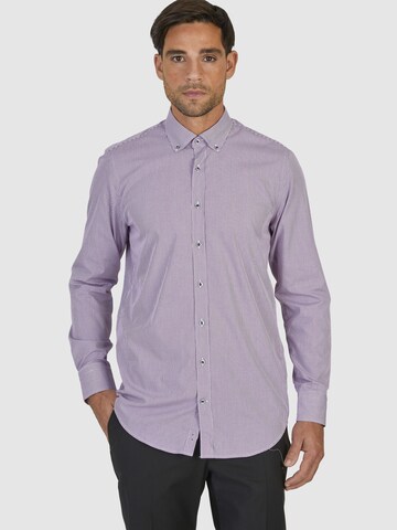 HECHTER PARIS Regular fit Business Shirt in Purple: front