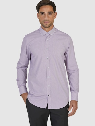 HECHTER PARIS Regular fit Business Shirt in Purple: front