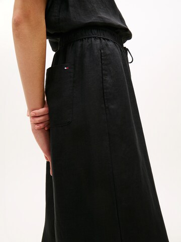 Wide Leg Pantalon 'ESS' TOMMY HILFIGER en noir