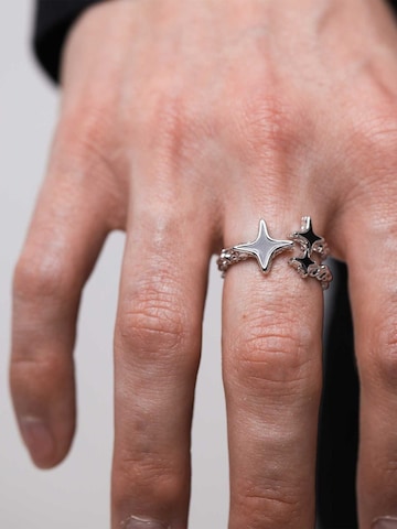 warpedsense Ring 'Molten Stars' in Silver