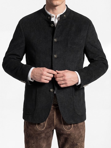 KaiserLich Regular Fit Trachtenjacke '5435' mit feiner Cord-Struktur in Schwarz