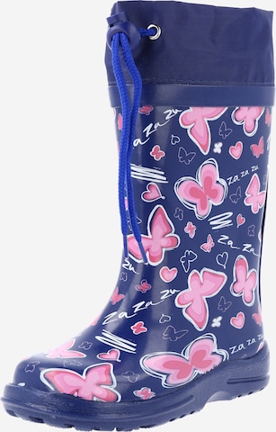 BECK Rubber Boots 'Blue Summer' in Blue: front