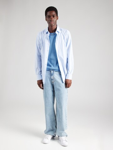 BOSS - Ajuste estrecho Camisa 'H-HANK' en azul