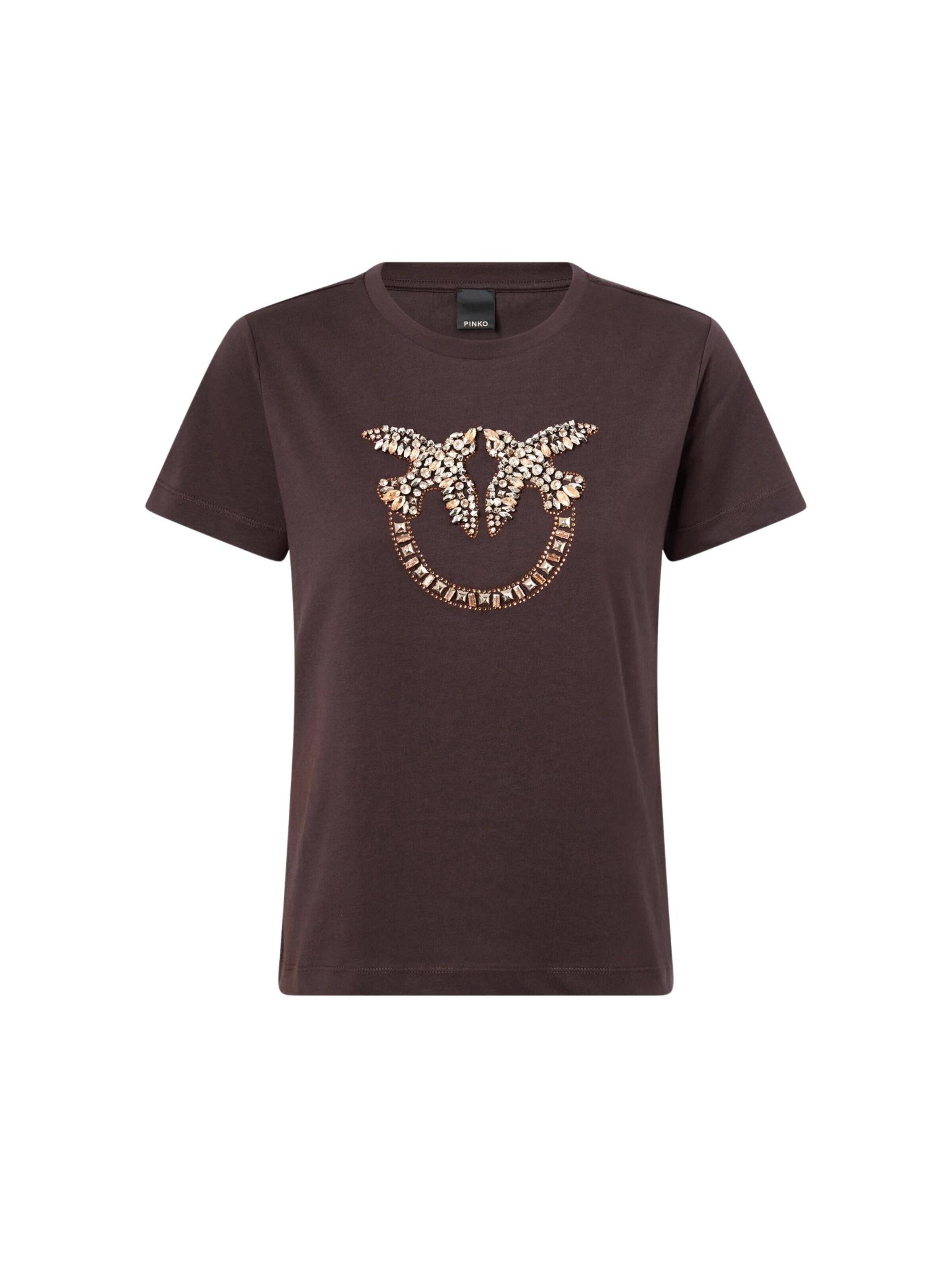 PINKO T-shirt 'PINKO QUENTIN T-SHIRT JERSEY T-SHIRT' i L i brun, Produktvy