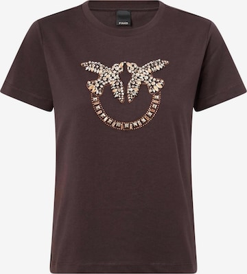 PINKO T-shirt 'PINKO QUENTIN T-SHIRT JERSEY T-SHIRT' i brun: framsida