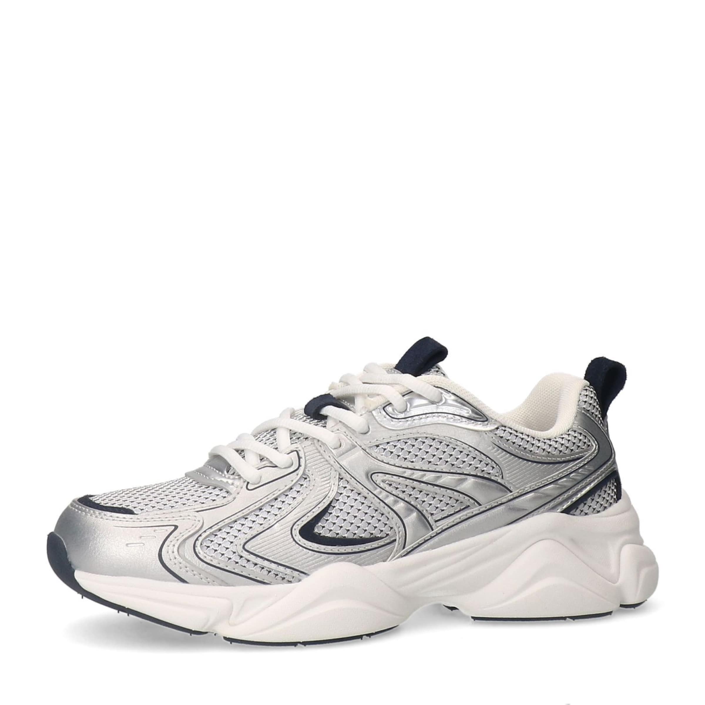 SACHA Baskets basses en noir / argent / blanc cassé, Vue avec produit