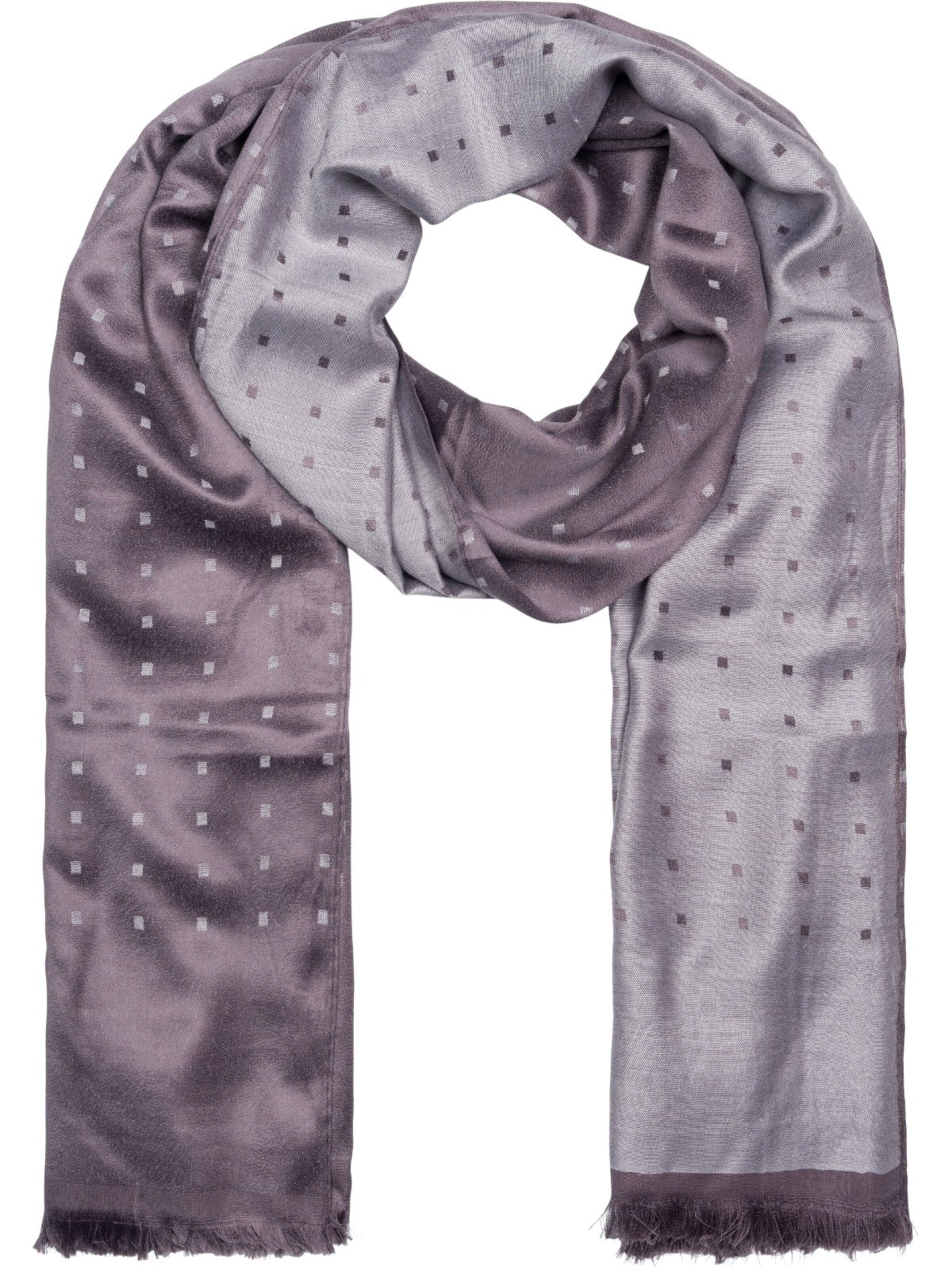 styleBREAKER Schal 'Edler Schal mit Quadratischem Muster'‌‌ in Grau: Vorderseite