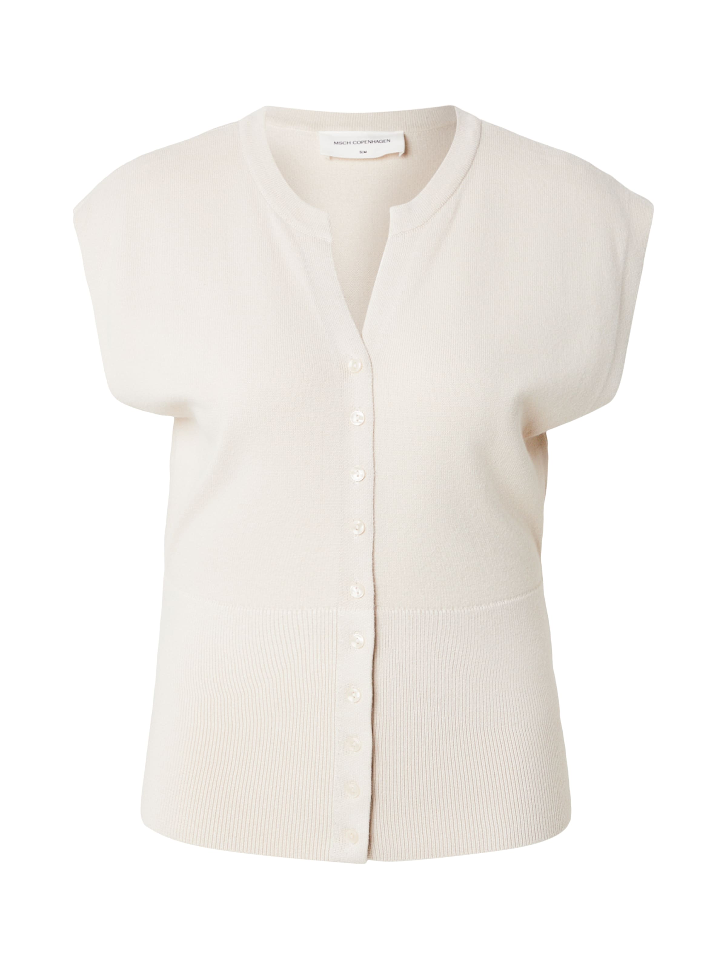 MSCH COPENHAGEN Knitted Vest 'Isabis' in Beige: front