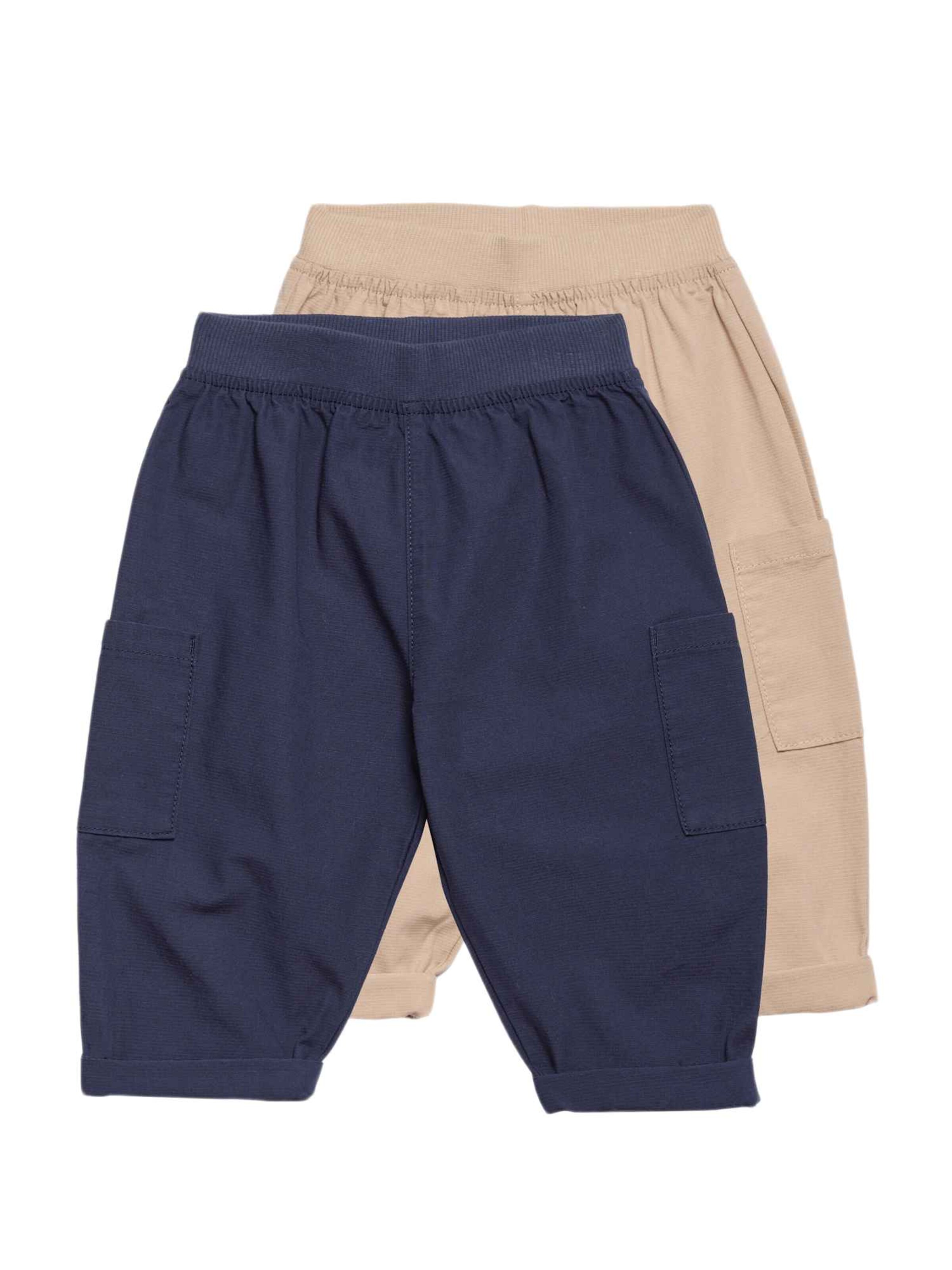 Marks & Spencer Loose fit Trousers in Blue: front