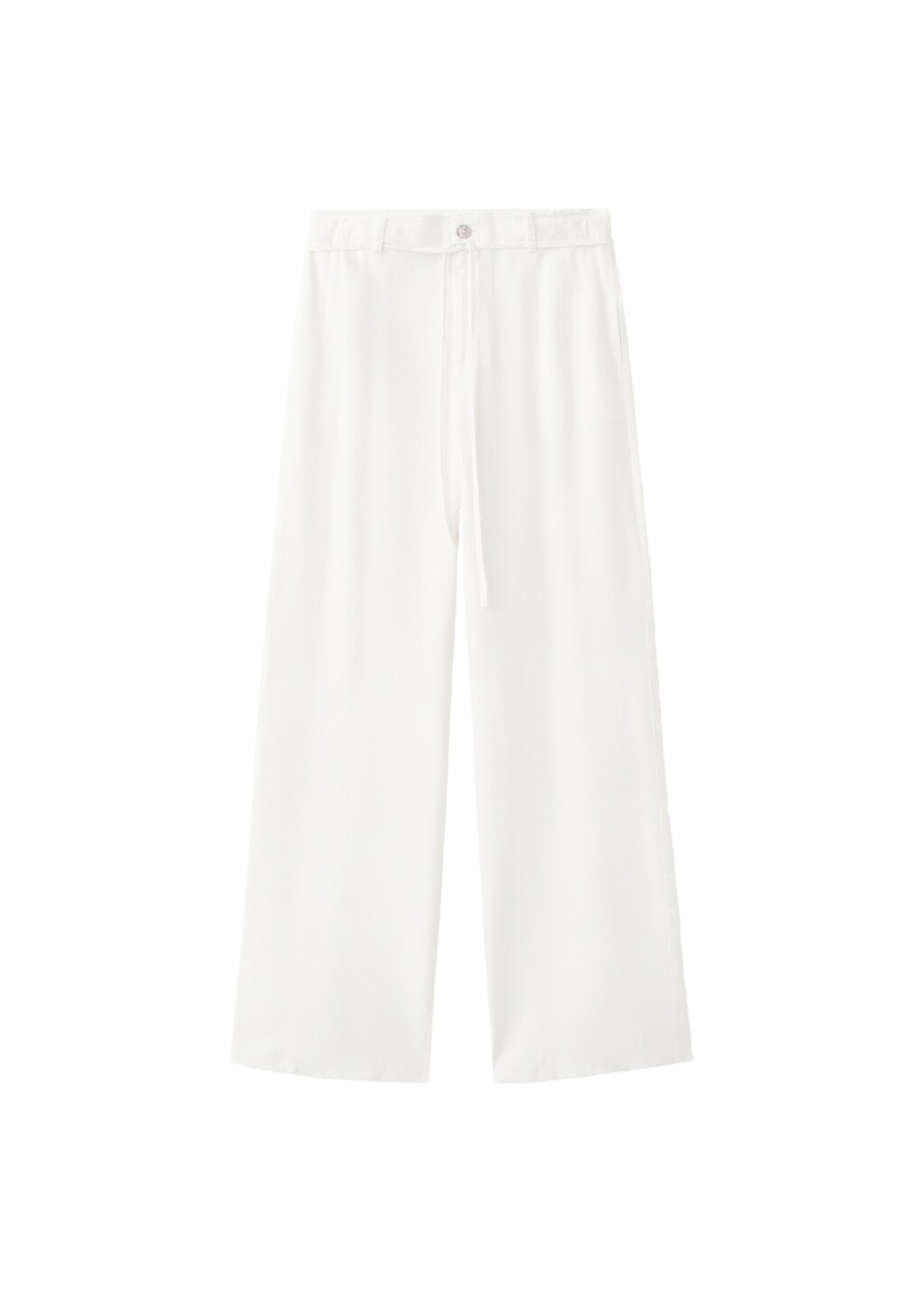 MANGO TEEN Wide leg Pants 'Costal' in White: front
