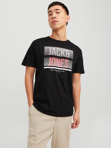 JACK & JONES Тениска 'JJBRIX' в черно: отпред