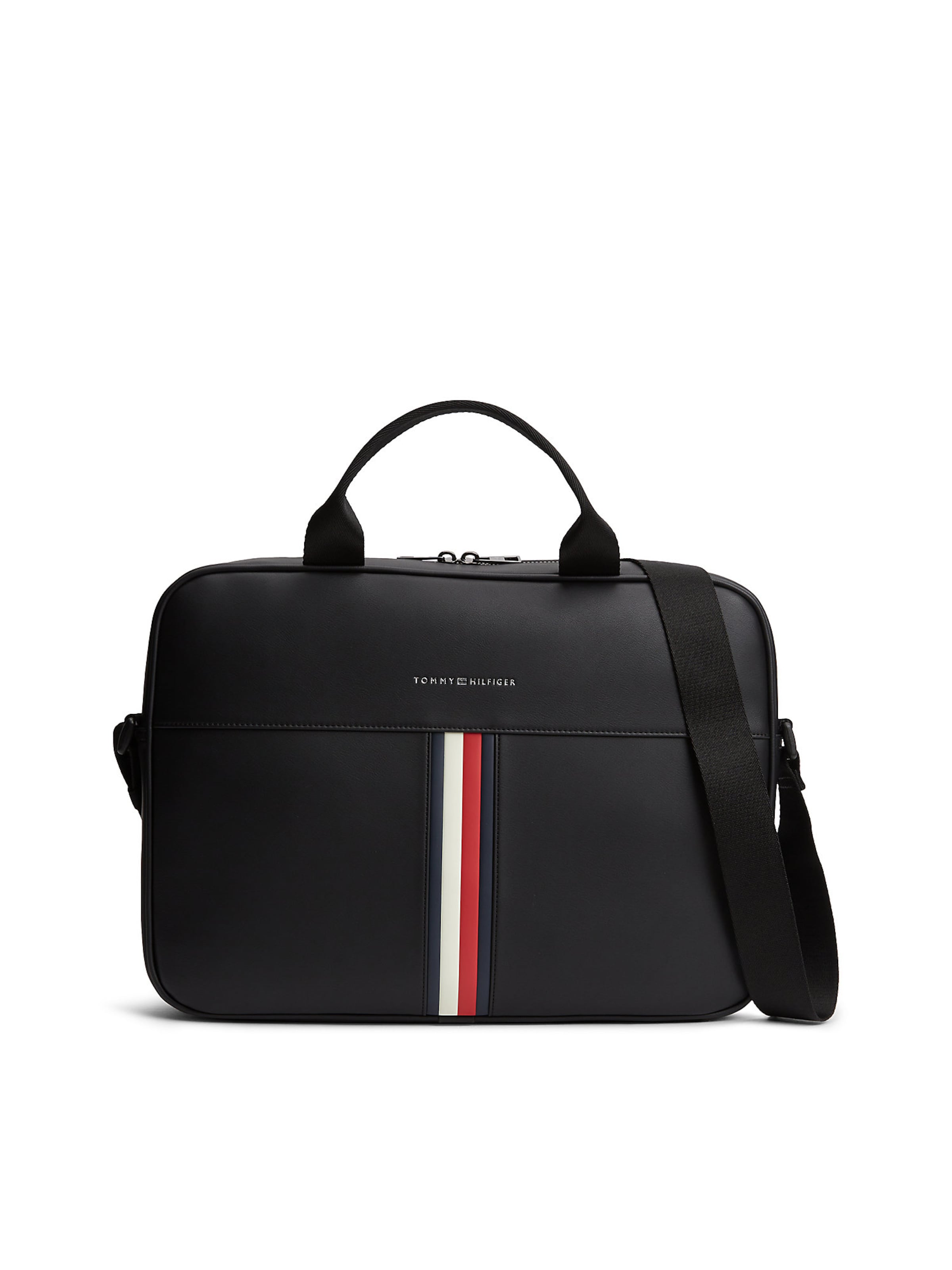Sac d’ordinateur portable TOMMY HILFIGER en noir : devant