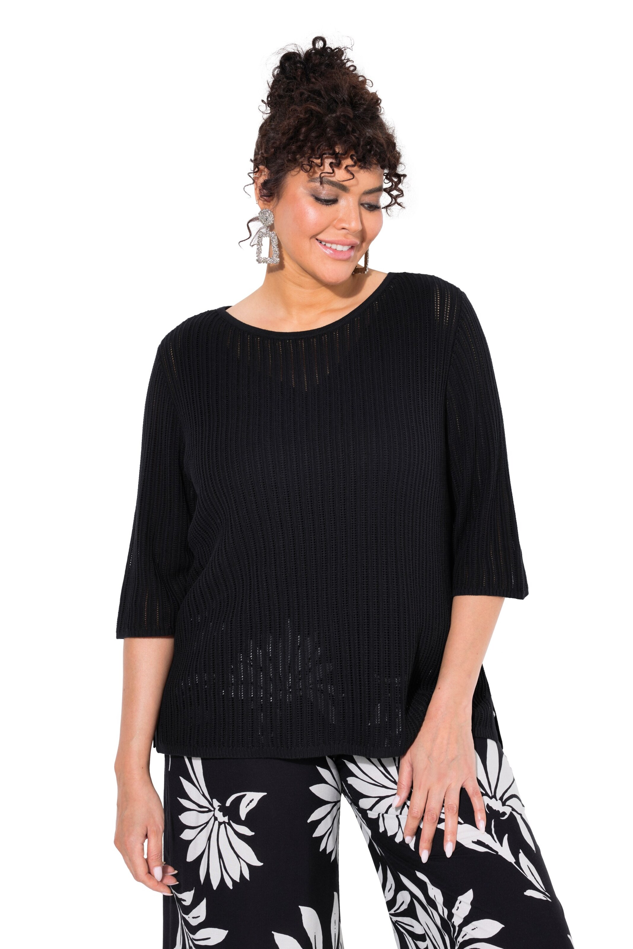 Ulla Popken Pullover in Schwarz: Vorderseite