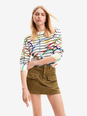 Desigual Sweater 'Striped arty' in Mixed colours: front