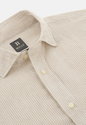 Boggi Milano Regular fit Overhemd in Bruin