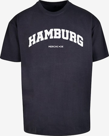 T-Shirt 'Hamburg Wording' Merchcode en bleu : devant