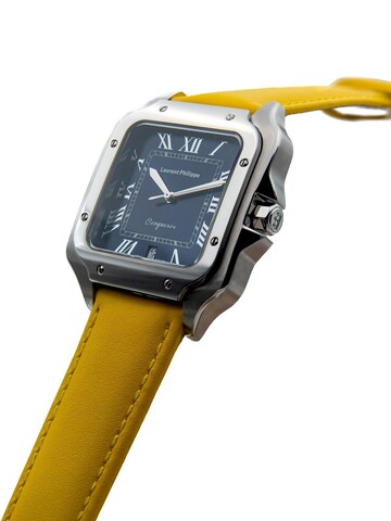Laurent Philippe - Reloj analógico 'Conqueror Burmese Blue – Yellow Fever' en amarillo