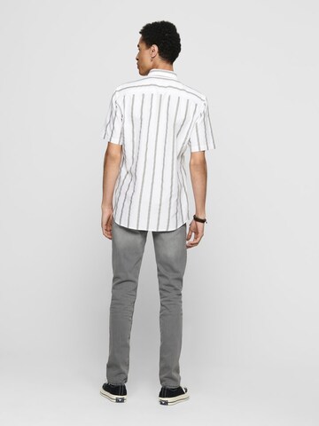 Only & Sons Regular fit Button Up Shirt in White