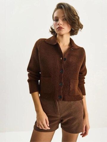 Cardigan Bianco Lucci en marron