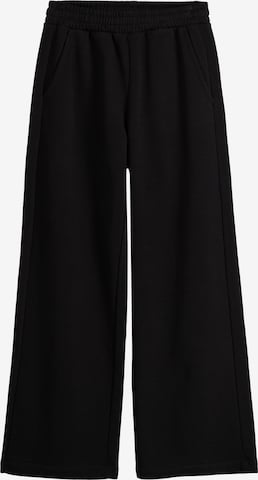 Bershka Wide leg Trousers in Black: front