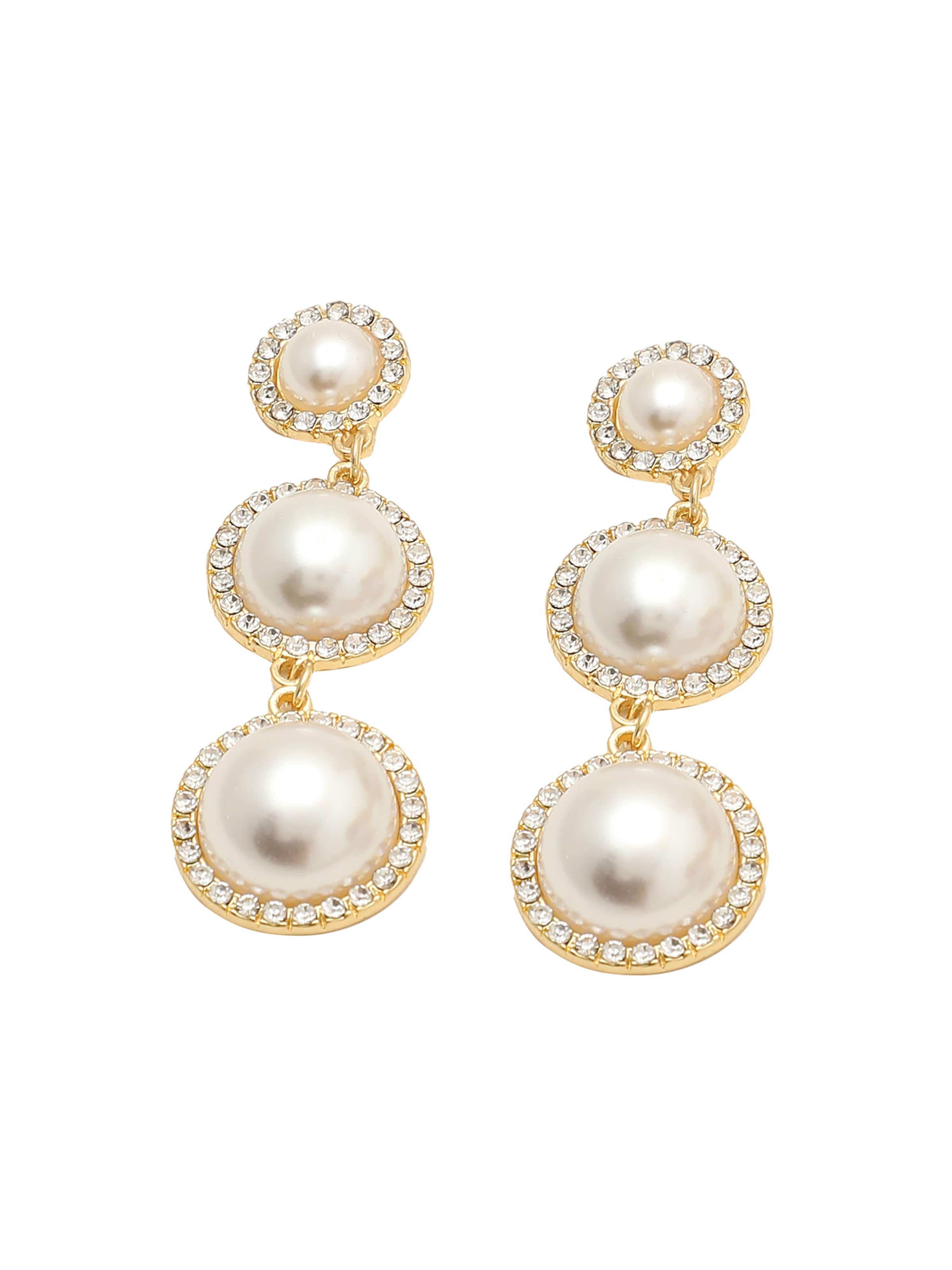 SOHI Fülbevalók 'Anushree' - fehér: elől