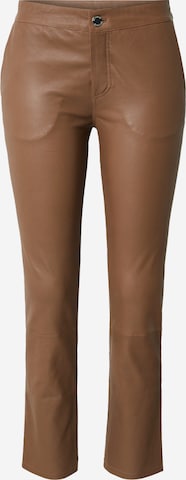 2NDDAY Slimfit Spodnie 'Leya' w kolorze brązowy: przód