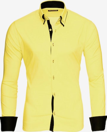 Reslad Slim fit Button Up Shirt 'RS7050' in Yellow: front