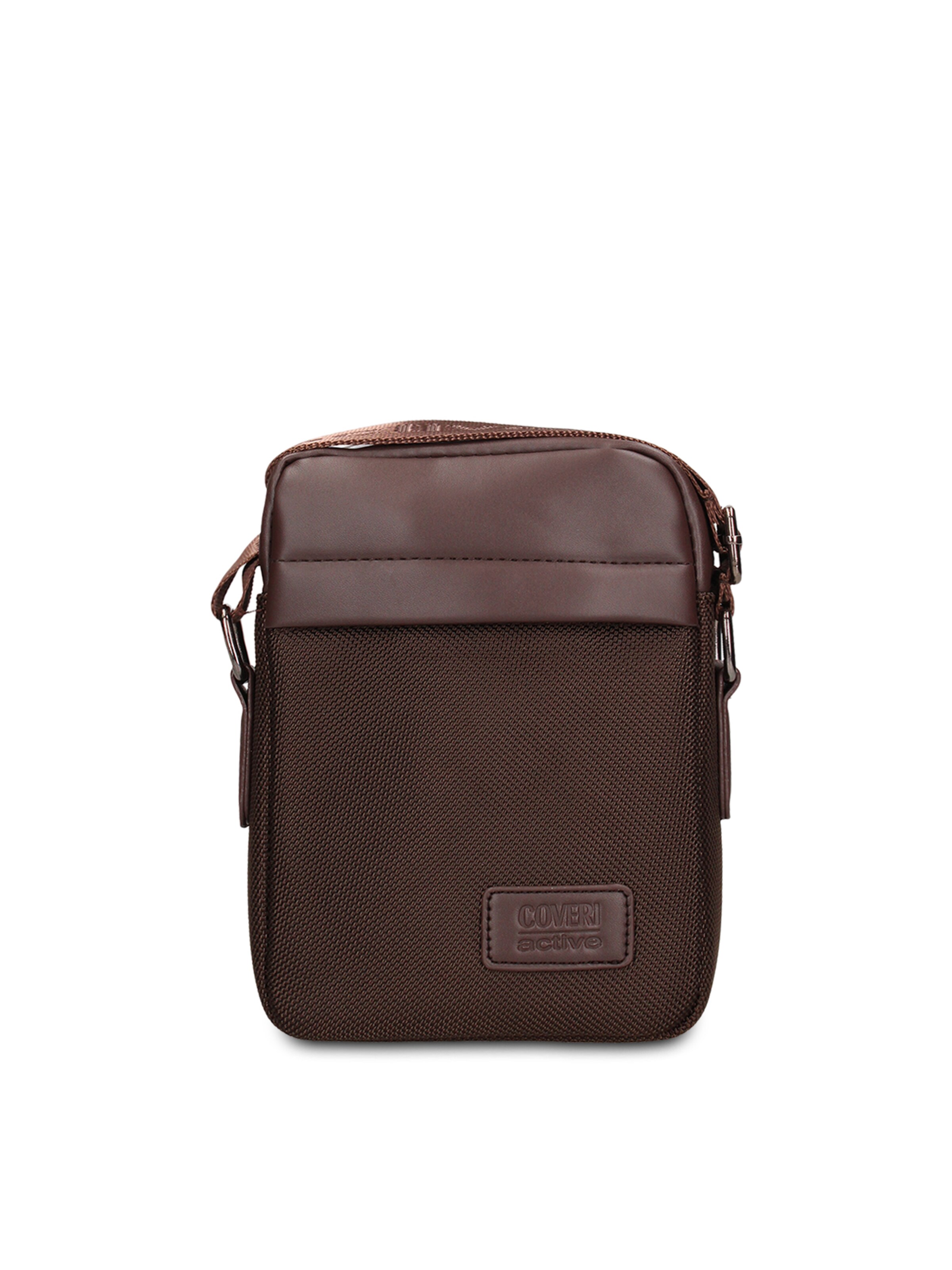Borsa a tracolla 'Borsa a Tracolla Uomo Vegan Leather con Zip' di Coveri Collection in marrone: frontale