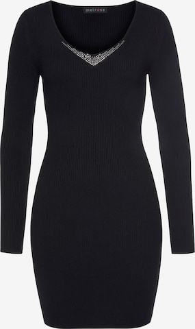 MELROSE Knitted dress in Black: front