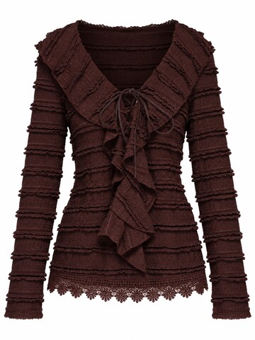 Ombre Blouse in Bruin: voorkant