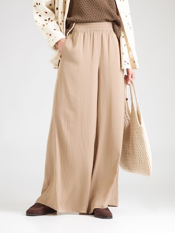 NÜMPH - Pierna ancha Pantalón 'TESSIE' en marrón: frente