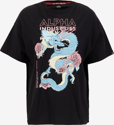 ALPHA INDUSTRIES T-shirt 'Dragon' en bleu clair / rose / noir / blanc, Vue avec produit