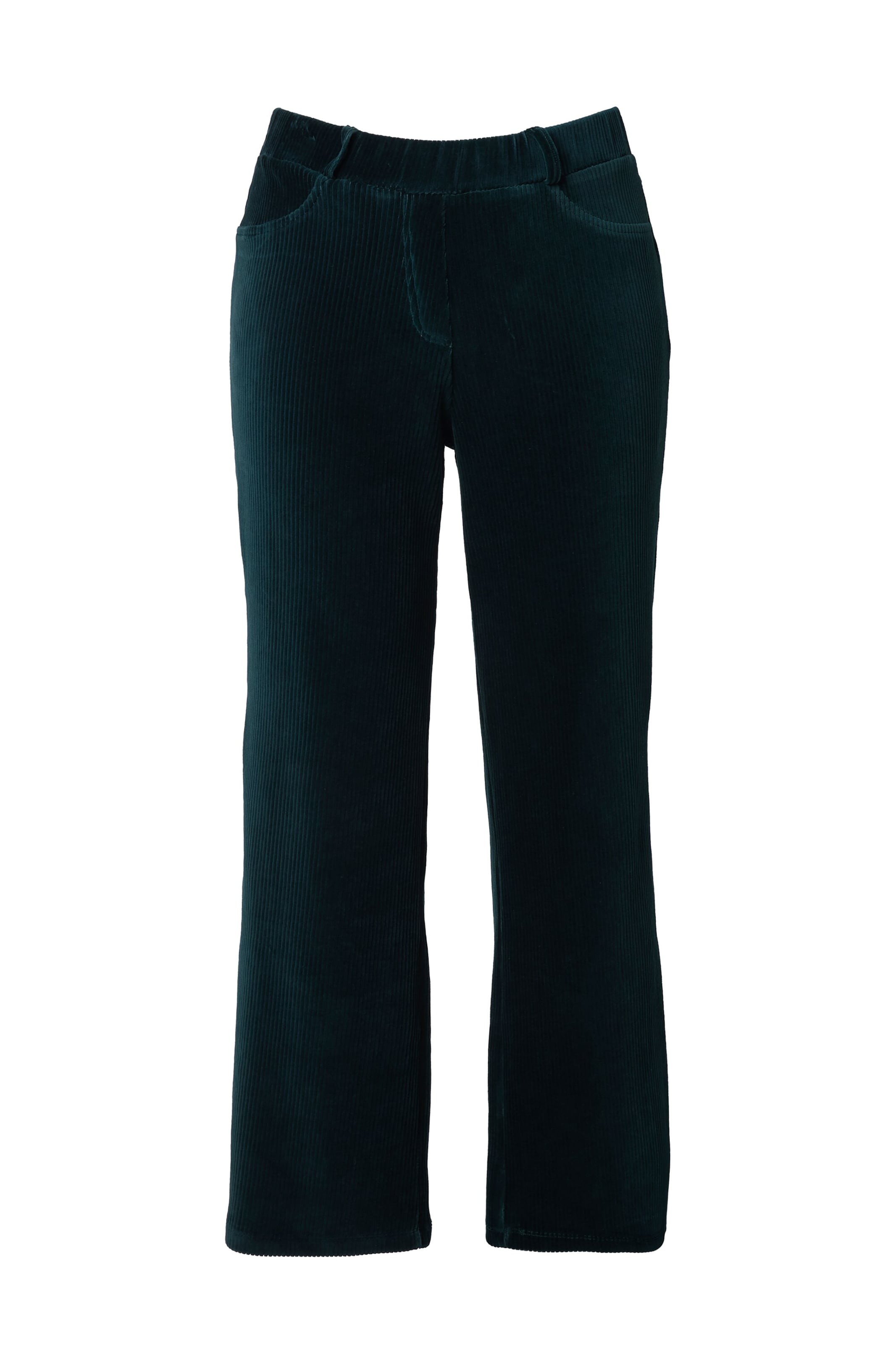 Ulla Popken Flared Broek in Groen: voorkant