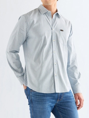 Maglietta '1 Pkt Shirt Blue Stripe 112378486' di WRANGLER in blu: frontale