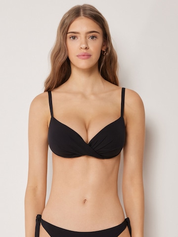 CALZEDONIA Push-up Bikini Top 'Premium Fit' in Black: front