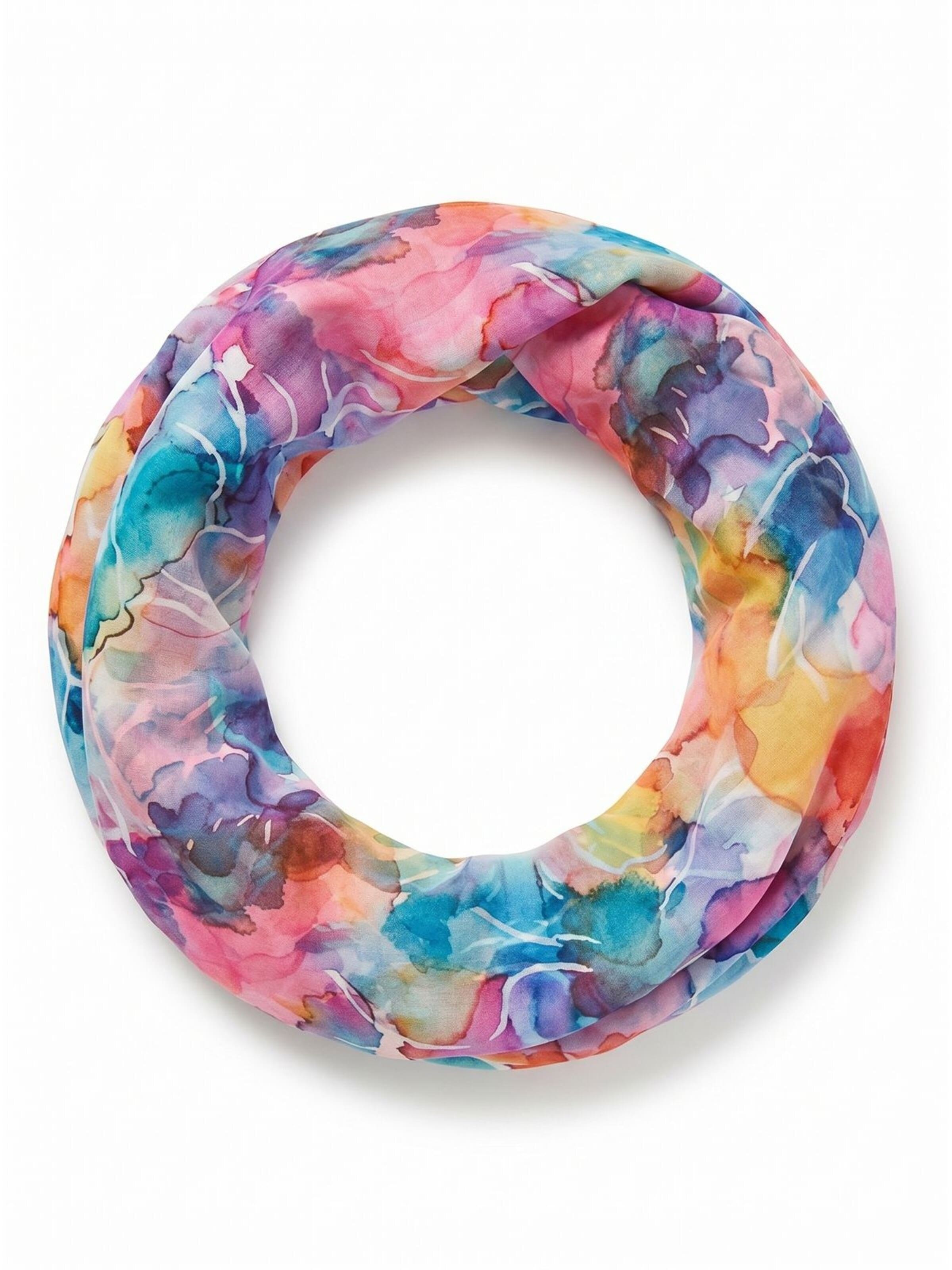 styleBREAKER Schlauchschal 'Aquarell Loop Floral'‌‌‌‌‌‌ in Mischfarben: Vorderseite
