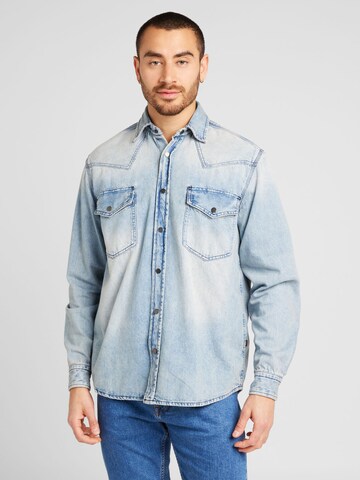 BOSS Regular fit Button Up Shirt 'Lebop' in Blue: front