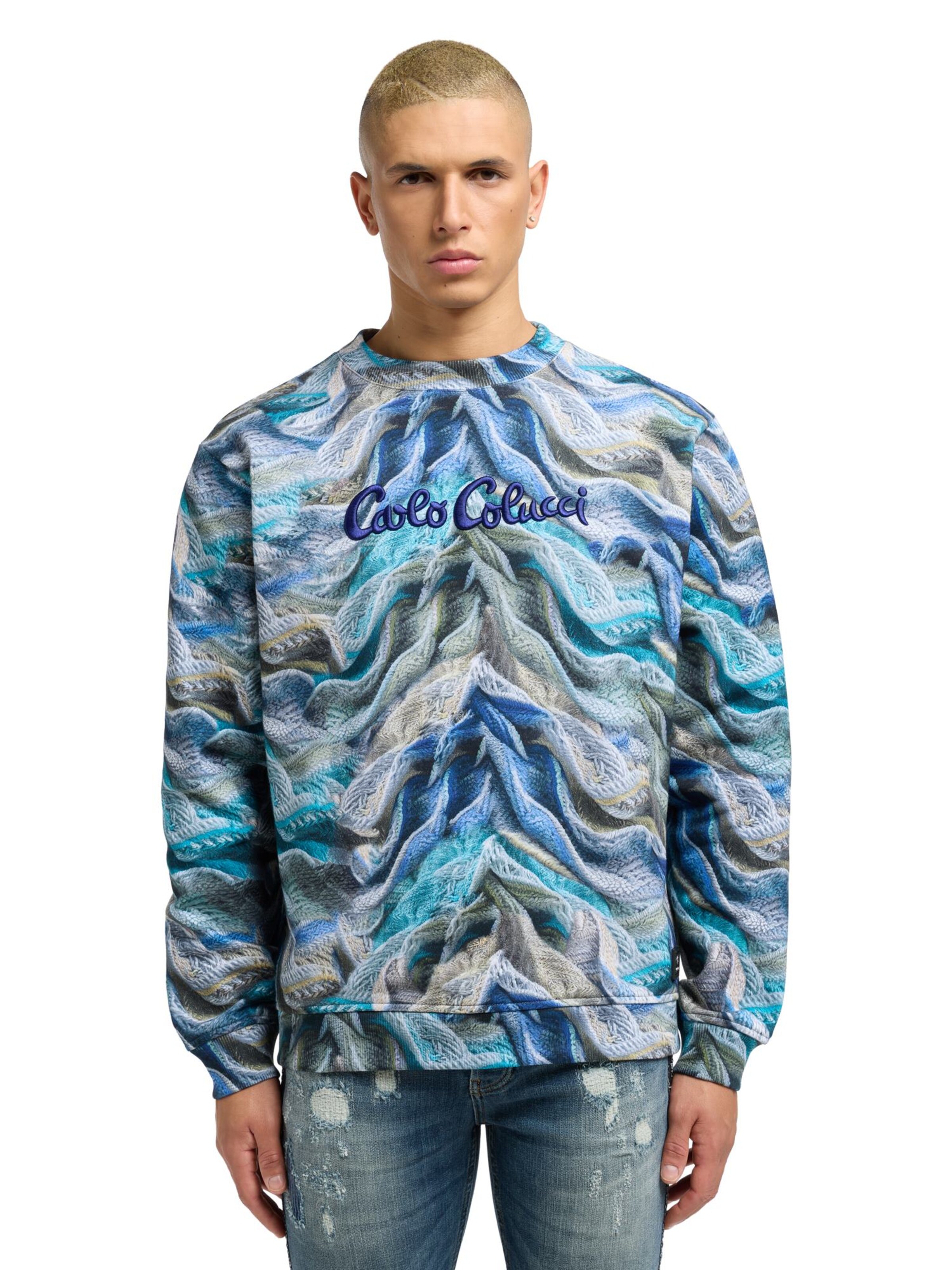 Carlo Colucci Sweatshirt 'Dotti' in Blue: front