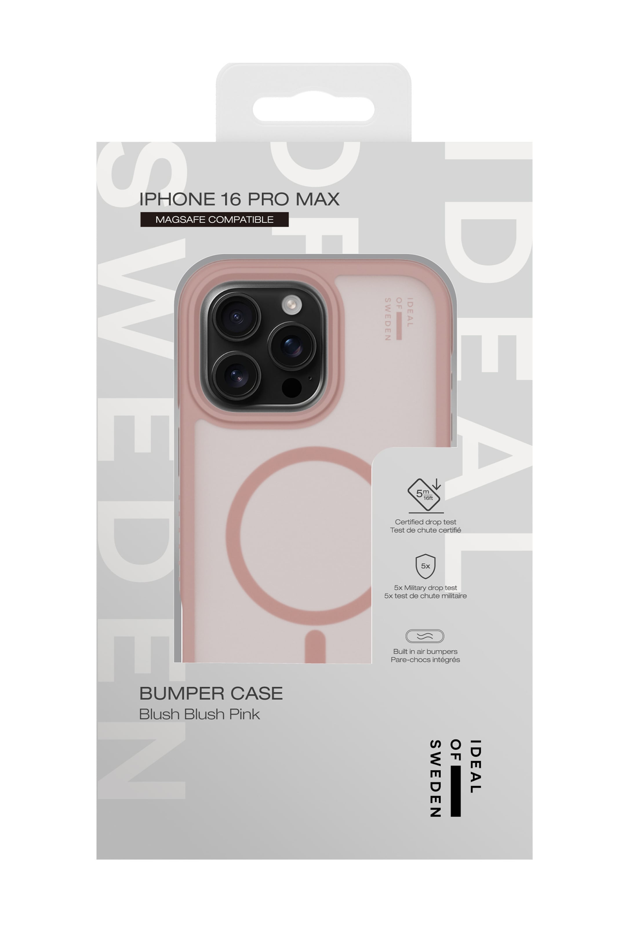 Protection pour smartphone 'iPhone 16 Pro Max' iDeal of Sweden en rose