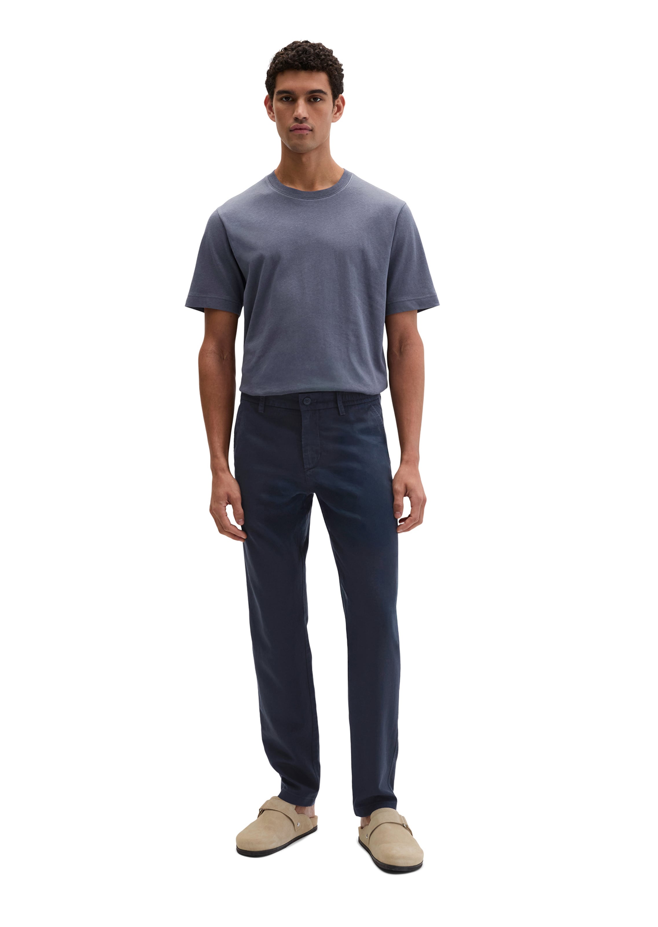 Marc O'Polo Tapered Chino Pants in Blue: front