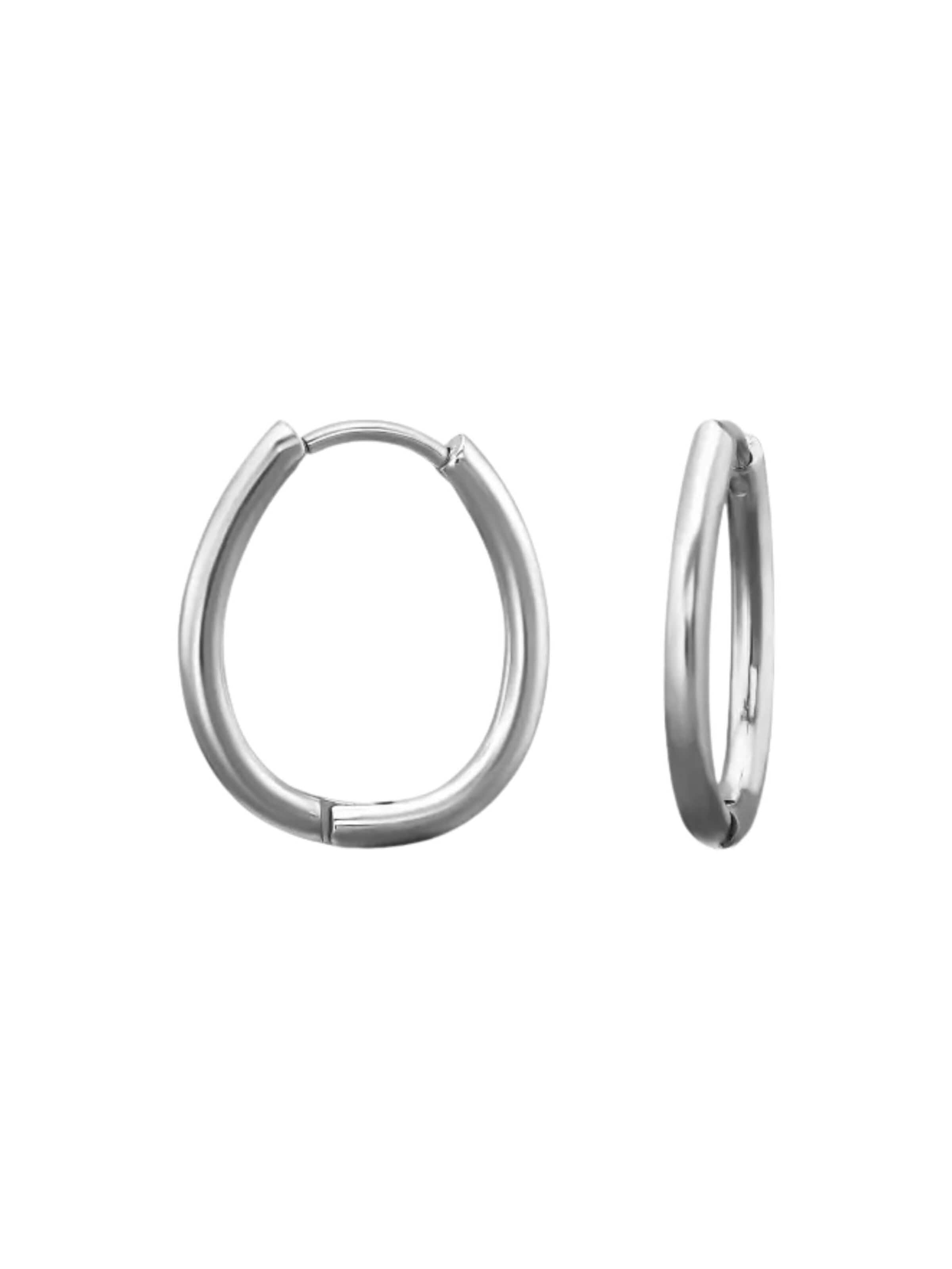 Boucles d'oreilles 'Edelstahl Huggie-Creolen' Maxte en argent : devant